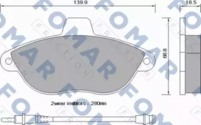 FOMAR FRICTION fo742581 -  Комплект тормозных колодок, дисковый тормоз